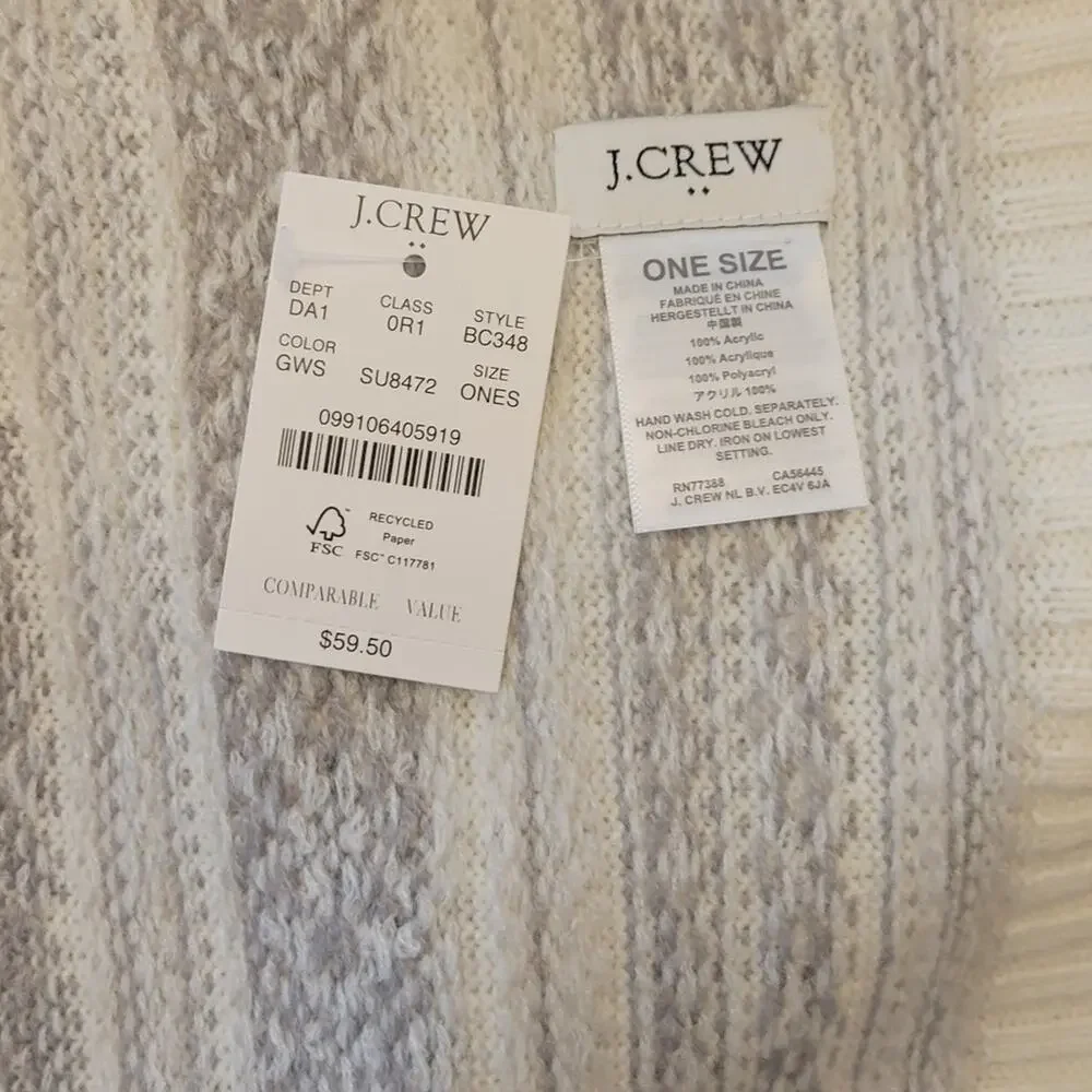 J. Crew Factory -  Grey and white elegant extra soft scarf